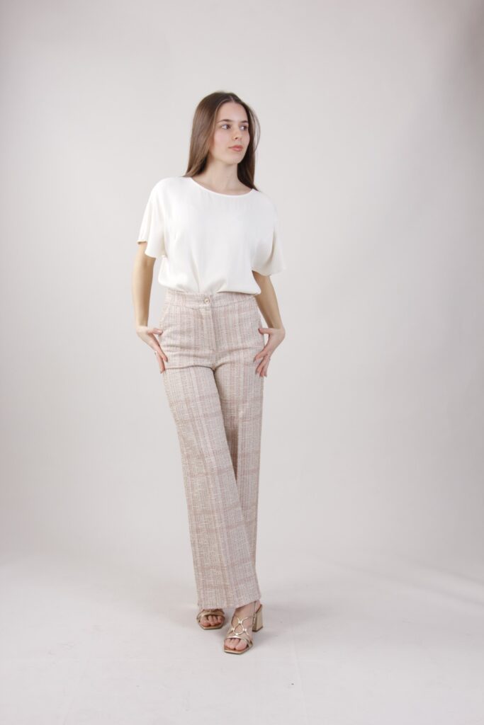 PANTALONI PALAZZO IN TWEED 