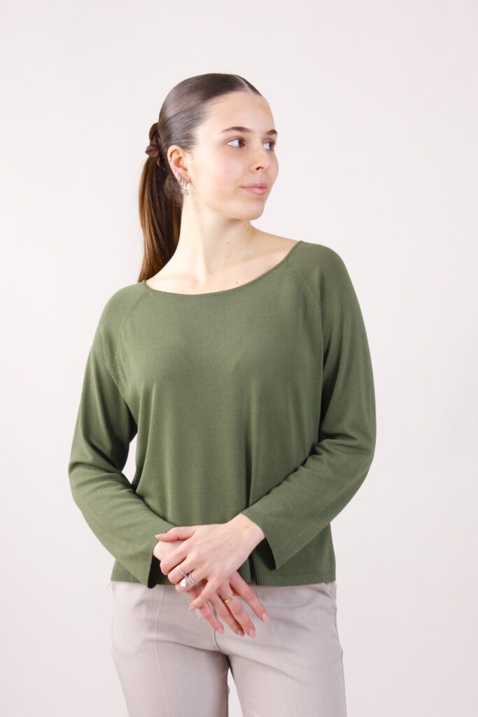 MAGLIA LEGGERA CON SCOLLO A BARCA 