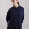 MAGLIA A MANICHE LUNGHE CON CUCITURA A VISTA - Blu, TU
