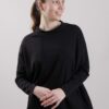 MAGLIA A MANICHE LUNGHE CON CUCITURA A VISTA - Nero, TU