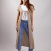 CARDIGAN LUNGO TRAFORATO A MANICHE CORTE - Beige, TU