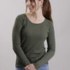 MAGLIA A COSTINE CON BOTTONCINI ALLE MANICHE - Military Olive, TU