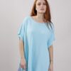 MAGLIA A COSTINE CON SPACCHI LATERALI - Sky blue, TU