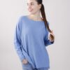 MAGLIA CON ORLO SFRANGIATO - Blu-jeans, TU