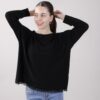 MAGLIA CON ORLO SFRANGIATO - Nero, TU