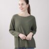 MAGLIA CON ORLO SFRANGIATO - Verde militare, TU