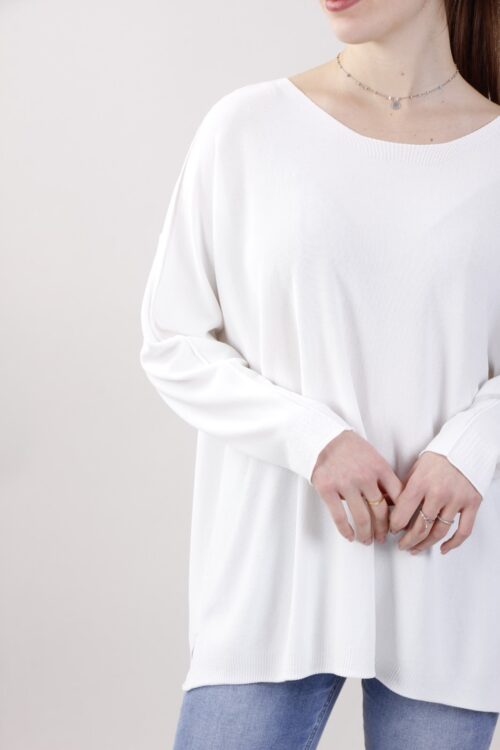 Alternative view of MAGLIA CON SCOLLO RIFINITO