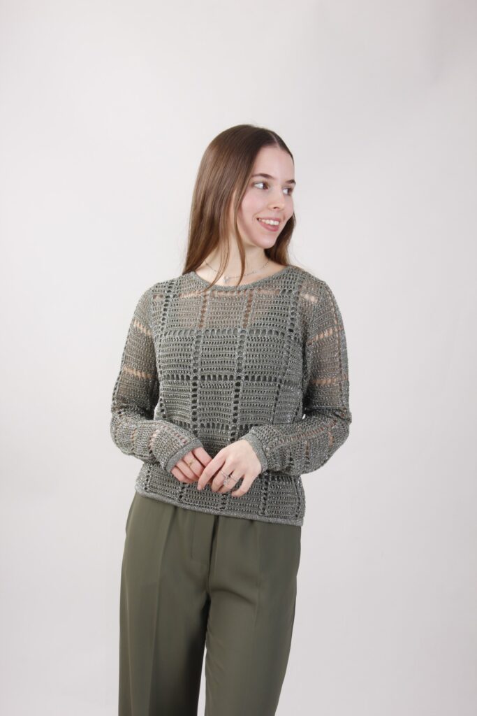 MAGLIA TRAFORATA IN LUREX 