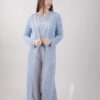 CARDIGAN TRAFORATO IN LUREX - Celeste, TU