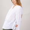 CAMICIA IN SANGALLO COLLETTO ALLA COREANA - White, TU