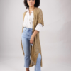CARDIGAN TRAFORATO A MANICHE CORTE IN LUREX - Bronzo, TU