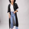 CARDIGAN TRAFORATO A MANICHE CORTE IN LUREX - Nero, TU