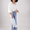CARDIGAN TRAFORATO A MANICHE CORTE IN LUREX - Panna, TU