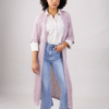 CARDIGAN TRAFORATO A MANICHE CORTE IN LUREX - Rosa, TU