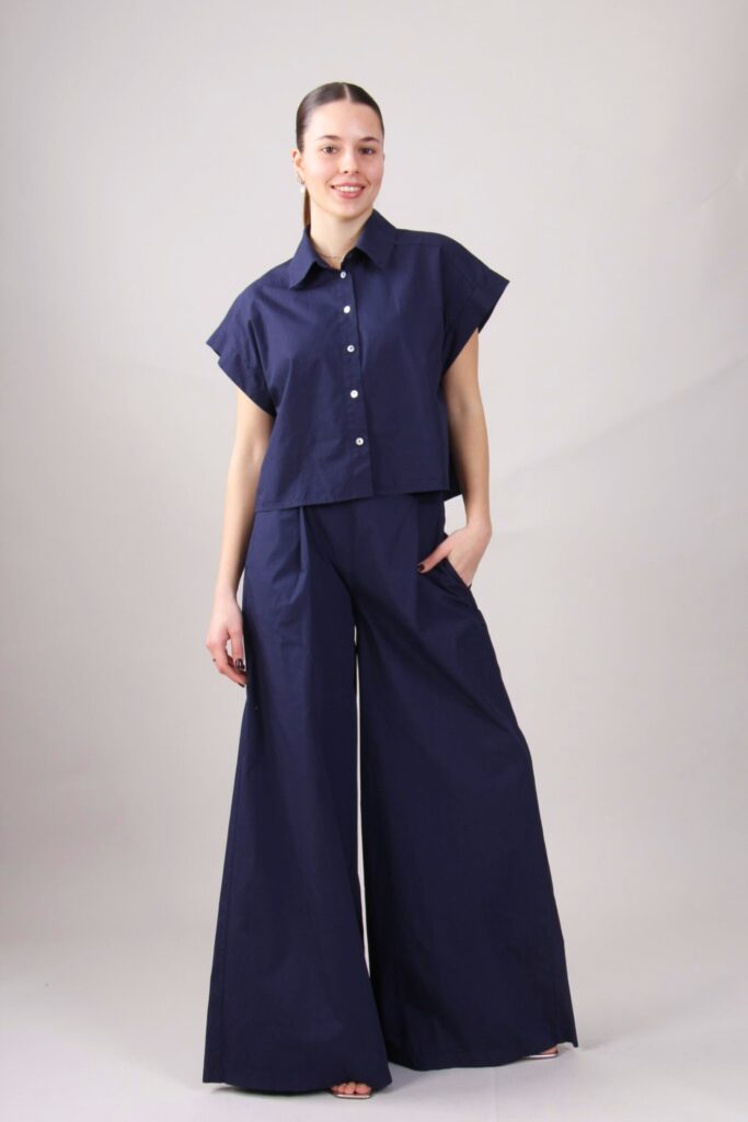 PANTALONI AMPI IN COTONE 