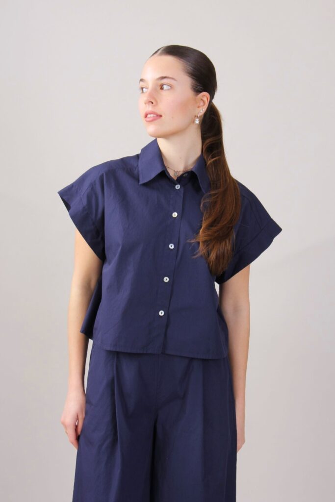 CAMICETTA A MANICHE CORTE IN COTONE 