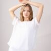 MAGLIA MANICHE A PIPISTRELLO IN MISTO SETA - White, TU
