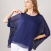 MAGLIA MANICHE A PIPISTRELLO IN MISTO SETA - Blue, TU