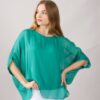 MAGLIA MANICHE A PIPISTRELLO IN MISTO SETA - Emerald, TU