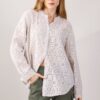 CAMICIA IN SANGALLO COLLETTO ALLA COREANA - Beige, TU