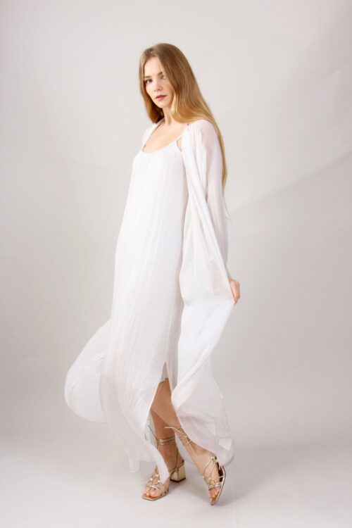 Alternative view of COPRISPALLA LUNGO IN MISTO SETA