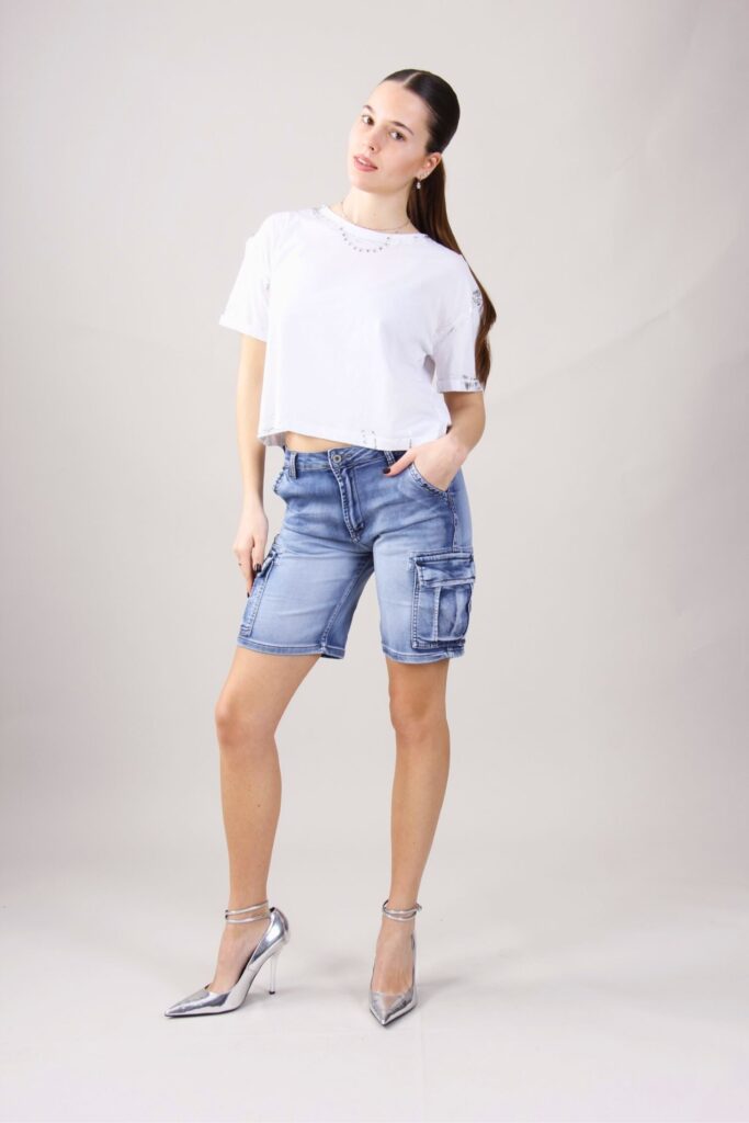 BERMUDA CARGO IN JEANS 