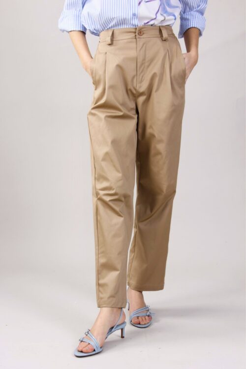 Alternative view of PANTALONI CON PINCES IN COTONE