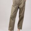 PANTALONI CON PINCES IN COTONE - Military Olive, L