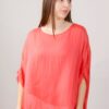 MAGLIA MANICHE A PIPISTRELLO IN MISTO SETA - Coral, TU