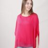 MAGLIA MANICHE A PIPISTRELLO IN MISTO SETA - Fragola, TU