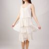 ABITO SMANICATO A BALZE IN MISTO SETA - Ivory, M