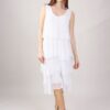 ABITO SMANICATO A BALZE IN MISTO SETA - White, S
