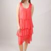 ABITO SMANICATO A BALZE IN MISTO SETA - Coral, M