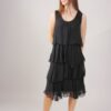 ABITO SMANICATO A BALZE IN MISTO SETA - Black, S