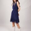 MINIABITO IN SETA SCOLLO INCROCIATO - Blu, S