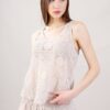 TOP AMPIO IN PIZZO - Beige, TU