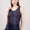 TOP AMPIO IN PIZZO - Blu, TU