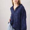 BLUSA A MANICHE LUNGHE SCOLLO A V IN SANGALLO - Blue, TU