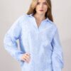 BLUSA A MANICHE LUNGHE SCOLLO A V IN SANGALLO - Sky blue, TU