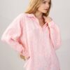 BLUSA A MANICHE LUNGHE SCOLLO A V IN SANGALLO - Pesca, TU