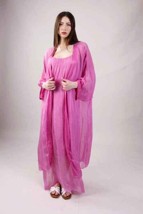 COPRISPALLA LUNGO IN MISTO SETA