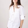 CAMICIA IN COTONE CON TASCA FRONTALE - Bianco, L