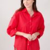 CAMICIA IN COTONE CON TASCA FRONTALE - Rosso, L