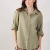 CAMICIA IN COTONE CON TASCA FRONTALE - Verde militare, L