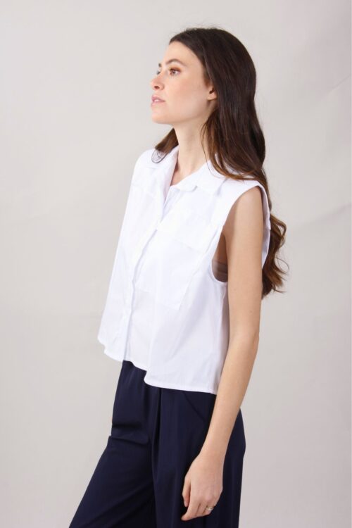 Alternative view of CAMICIA SENZA MANICHE CON TASCA