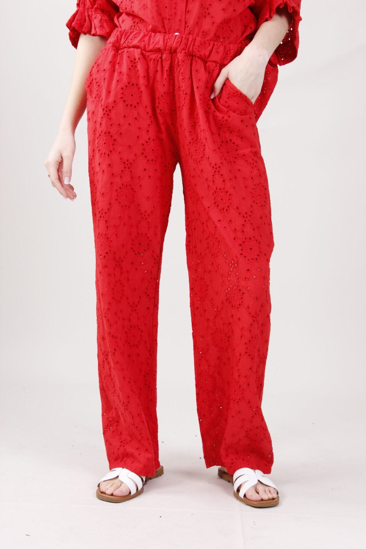 PANTALONI MORBIDI IN PIZZO SANGALLO