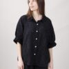 BLUSA IN SANGALLO CON MANICHE A PALLONCINO - Nero, TU