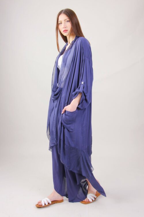 Alternative view of MAGLIA LUNGA INCROCIATA IN MISTO SETA