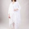 MAGLIA LUNGA INCROCIATA IN MISTO SETA - White, TU