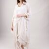 MAGLIA LUNGA INCROCIATA IN MISTO SETA - Chalk, TU